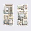 Townhome floor plan at Merge 56 Apartments